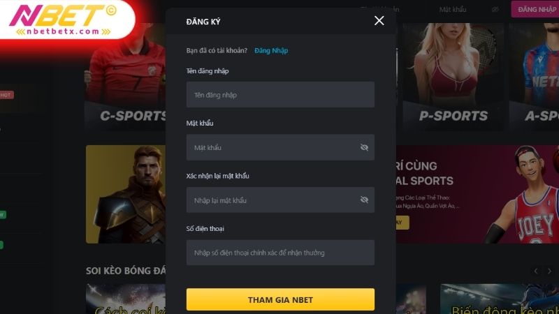 Đăng ký tài khoản NBET